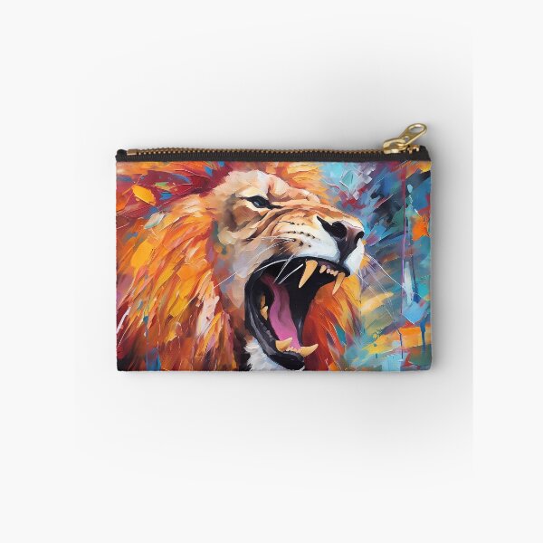 Item preview, Fierce Lion with Dazzling Colors - Abstract Wildlife Art designed and sold by SweetWhiskers.