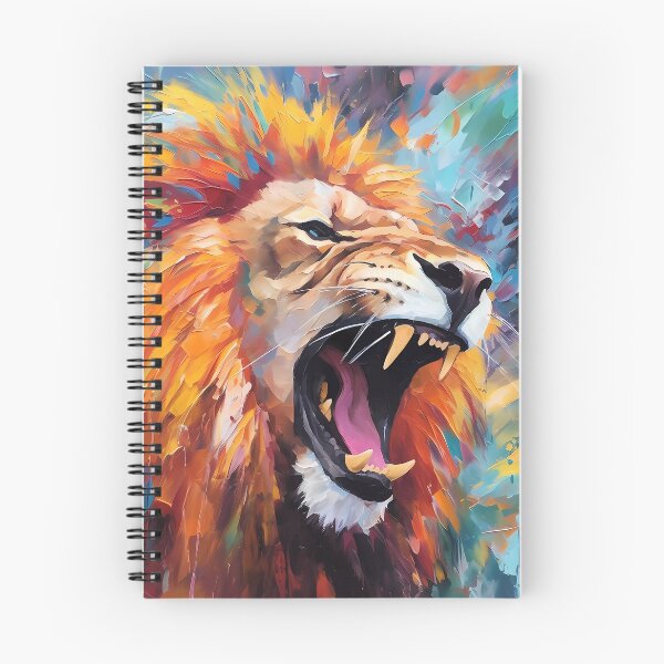 Item preview, Fierce Lion with Dazzling Colors - Abstract Wildlife Art designed and sold by SweetWhiskers.