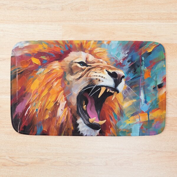 Item preview, Fierce Lion with Dazzling Colors - Abstract Wildlife Art designed and sold by SweetWhiskers.
