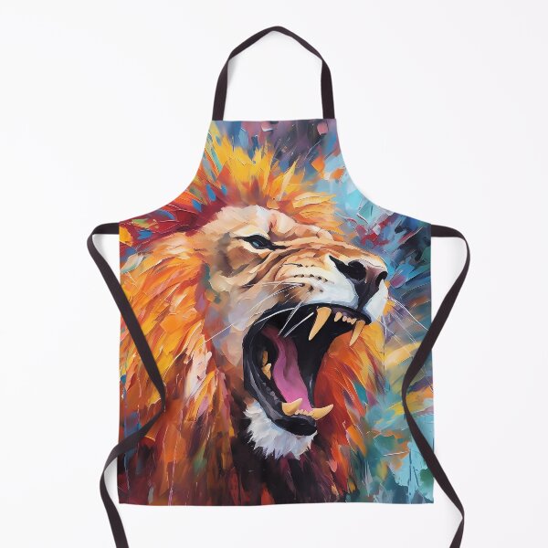 Item preview, Fierce Lion with Dazzling Colors - Abstract Wildlife Art designed and sold by SweetWhiskers.