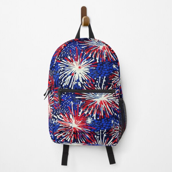 Item preview, Red Blue White Firework Pattern designed and sold by DesignbySimone.