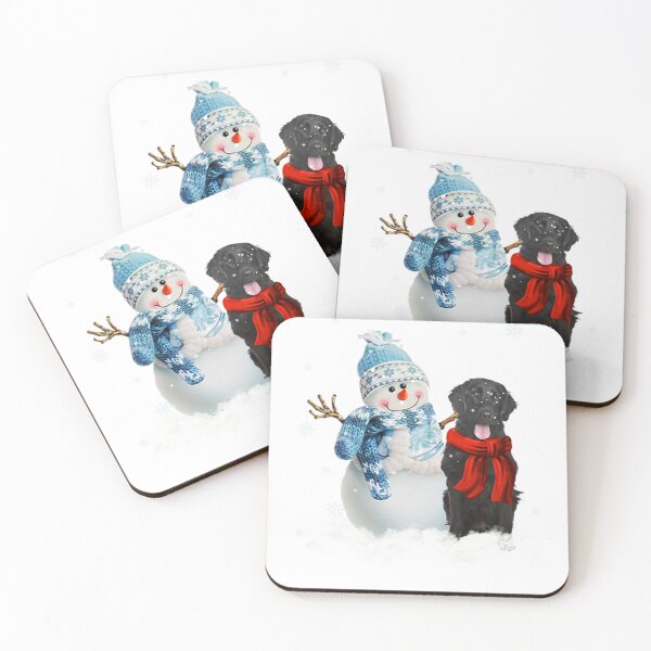 Item preview, Flat-Coated Retriever Dog Christmas Snowman Christmas designed and sold by FennelLimeGrav.