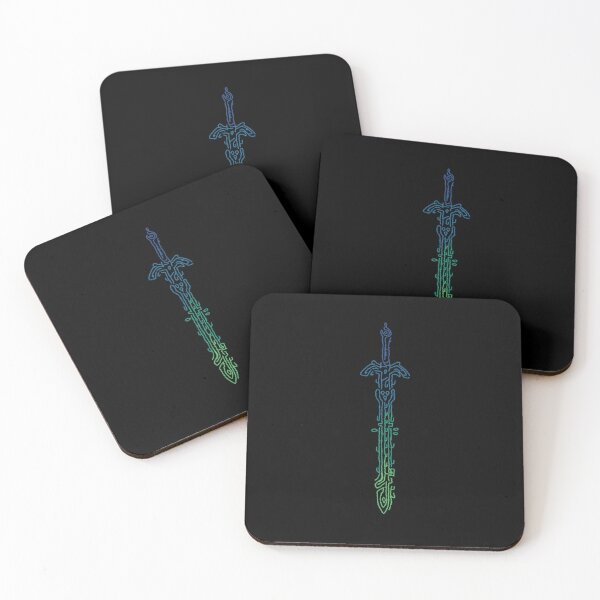 Item preview, Zonai Gradient Sword Geoglyph Black Background (Totk)  designed and sold by HeartonSleeves.