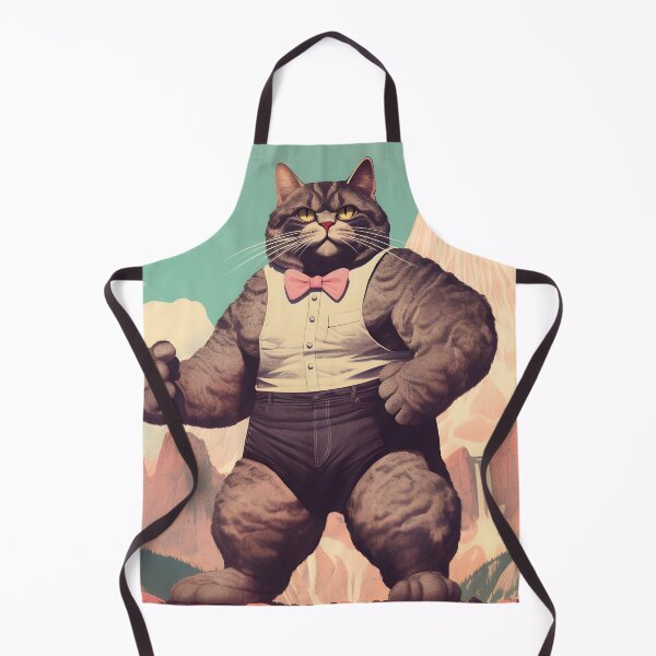 Item preview, Muscle Meow Quirky Retro Art Cat designed and sold by KittyStampedeCo.