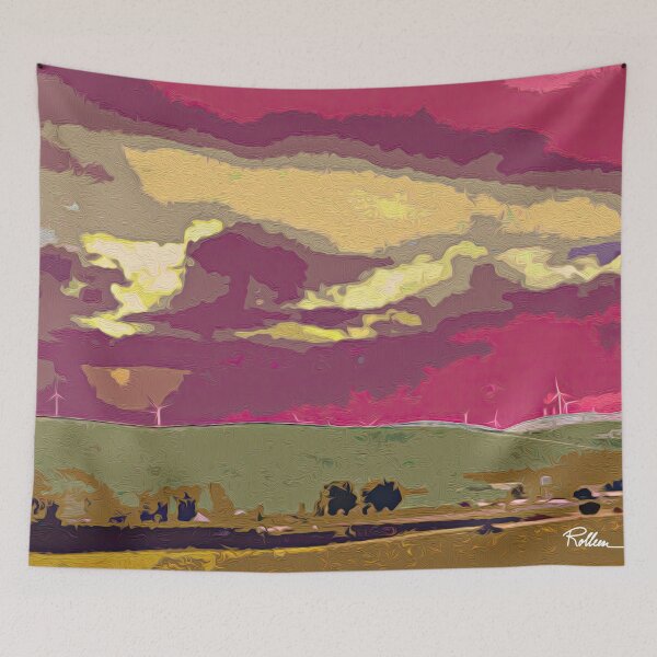 Item preview, SKY, WINDMILLS AND HILLS designed and sold by ArtbyRolleen.