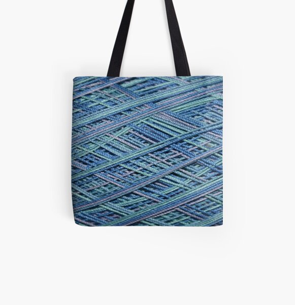 Hues of Blue Crochet Thread All Over Print Tote Bag