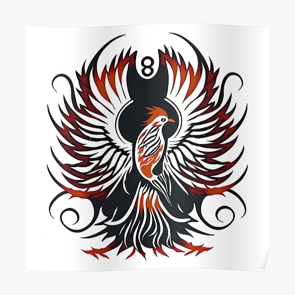 Phoenix Tattoo Design Stencil