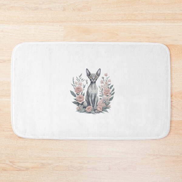 Item preview, Cute and Cool Sphynx Cat with Flowers designed and sold by Clipartopia.