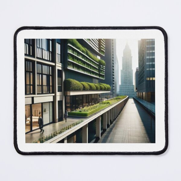 Item preview, Urban Oasis - City Street with Vibrant Green Roofs and Vertical Gardens designed and sold by Design-Layla.