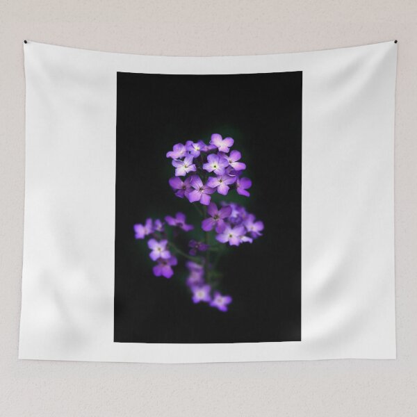 Item preview, Purple flowers on black background designed and sold by olena2552.