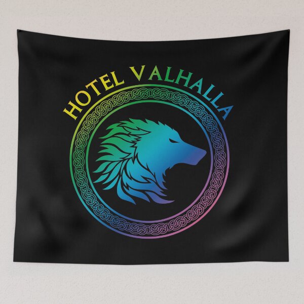 Item preview, Magnus Chase Hotal Valhalla Rainbow wolf Logo designed and sold by KAgraphic.