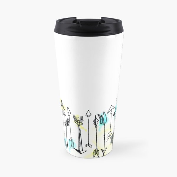 "Courage" Watercolor Arrow Artwork Travel Mug