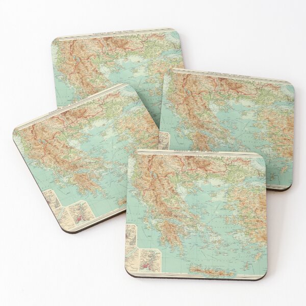 Item preview, Vintage Greece and The Aegean Relief Map (1922) designed and sold by BravuraMedia.