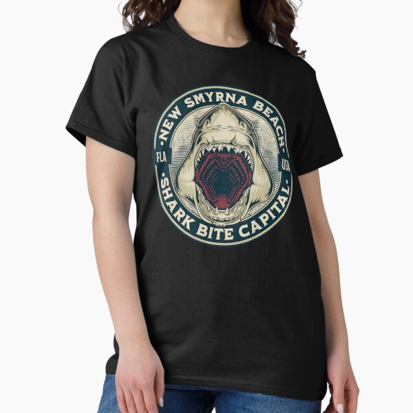 Item preview, New Smyrna Beach: Shark Bite Capital Of The World Graphic designed and sold by SpookshowDesign.