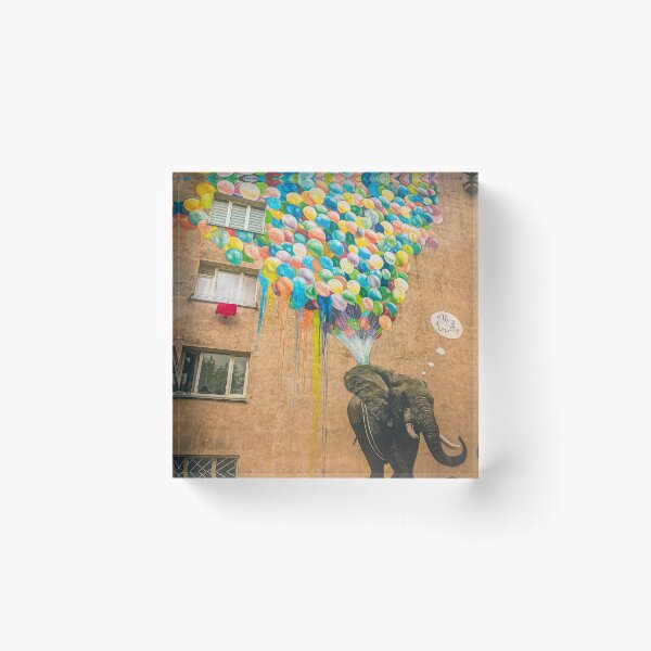 Item preview, Elephant and Balloons Street Mural, Kyiv, Ukraine designed and sold by UniqueGlobal.