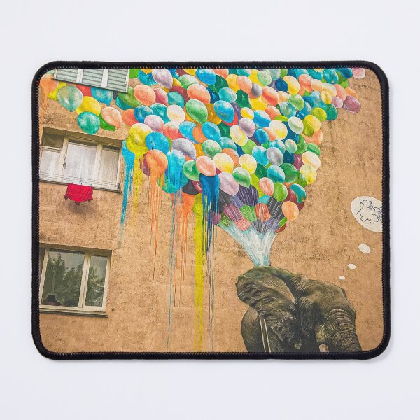 Item preview, Elephant and Balloons Street Mural, Kyiv, Ukraine designed and sold by UniqueGlobal.