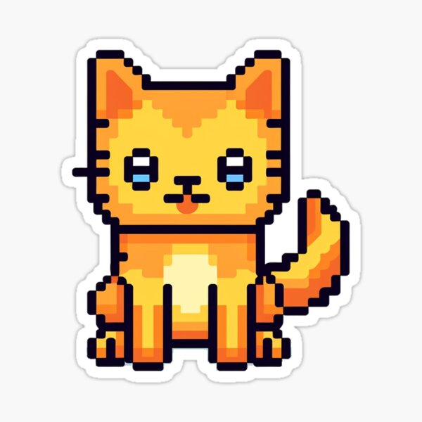 Cute Cat Pixel Art  Sticker for Sale by Jaade Santos Ferreira