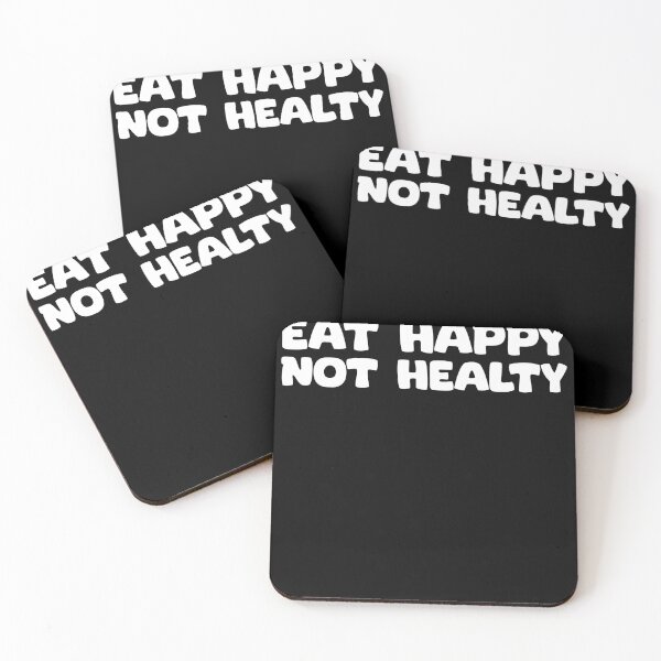 Item preview, Eat happy not healthy simple design designed and sold by Yakuzads.