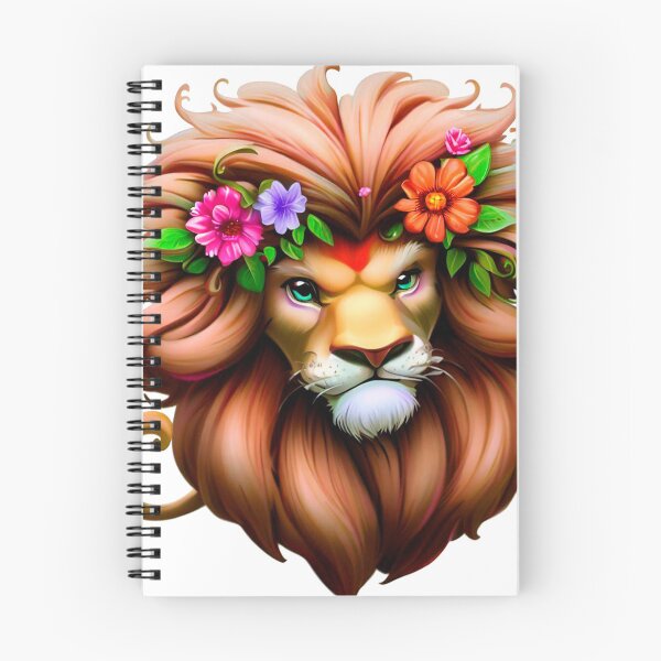 Item preview, pretty lion with flowers designed and sold by miguel-ozz.
