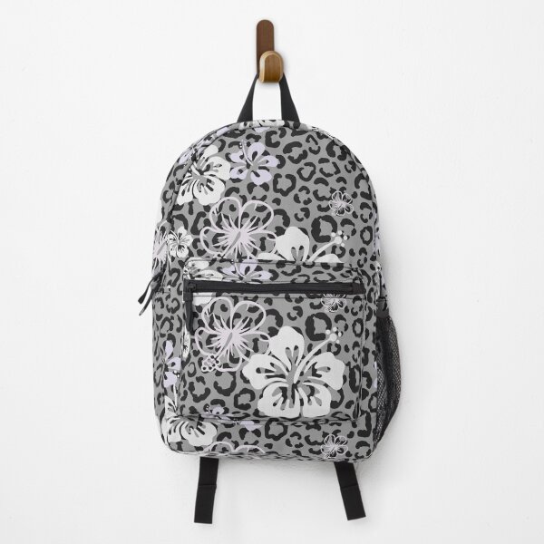 Item preview, Pretty in Grey Leopard Print Floral Repeated Pattern designed and sold by PearlMoonGrapes.