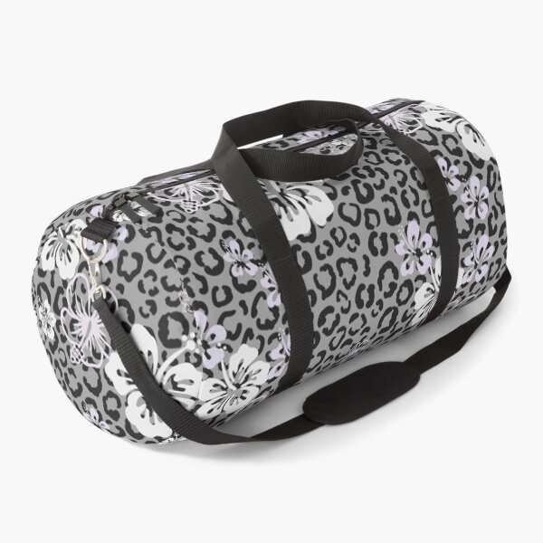 Item preview, Pretty in Grey Leopard Print Floral Repeated Pattern designed and sold by PearlMoonGrapes.