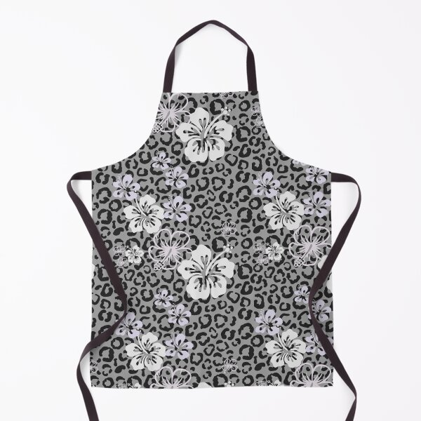 Item preview, Pretty in Grey Leopard Print Floral Repeated Pattern designed and sold by PearlMoonGrapes.