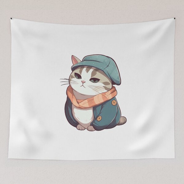 Item preview, Cat Station Master Tama with Modern Outfit designed and sold by Ayzenstickers.