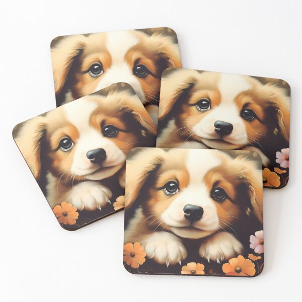 Item preview, Cute puppy with flowers designed and sold by Liljinkzy.