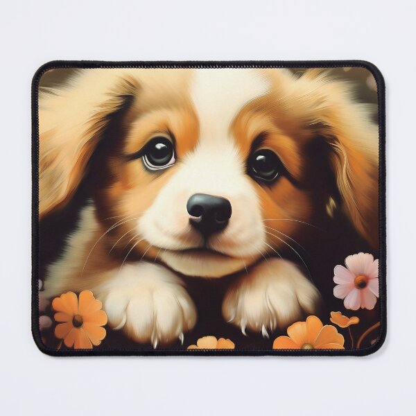 Item preview, Cute puppy with flowers designed and sold by Liljinkzy.