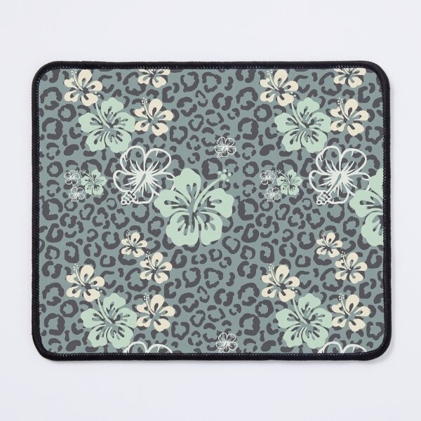 Item preview, Pretty in Green Leopard Print Floral Repeated Pattern designed and sold by PearlMoonGrapes.
