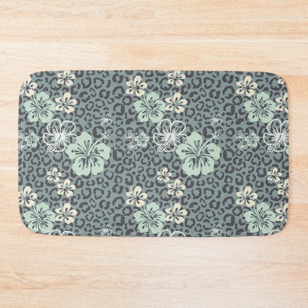 Item preview, Pretty in Green Leopard Print Floral Repeated Pattern designed and sold by PearlMoonGrapes.