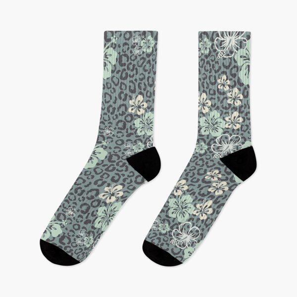 Item preview, Pretty in Green Leopard Print Floral Repeated Pattern designed and sold by PearlMoonGrapes.