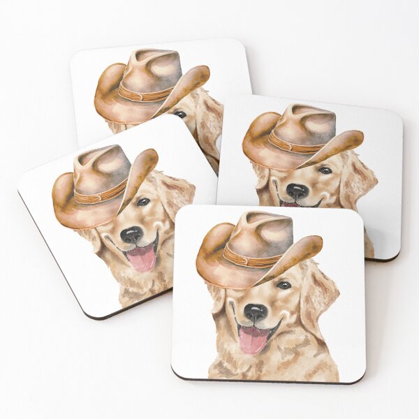 Item preview, Southwestern Golden Retriever Cowboy Hat designed and sold by CoralCactusArt.