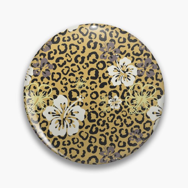 Item preview, Pretty in Yellow Leopard Print Floral Repeated Pattern designed and sold by PearlMoonGrapes.