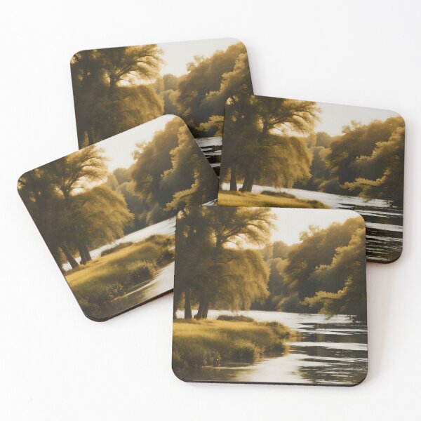 Item preview, Vintage River Landscape with Sunset designed and sold by JacobVisuals.