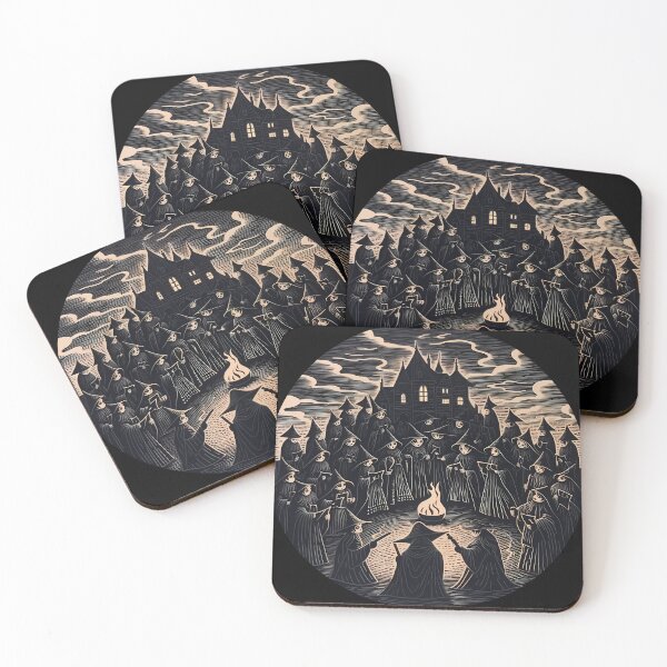 Item preview, Annual Coven Gathering - Linocut Art designed and sold by LampDigiArt.