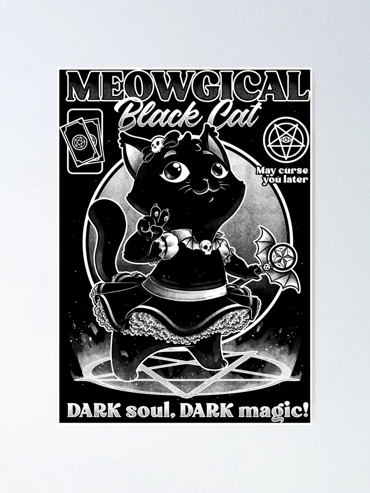 Magical Black Cat Girl - Cute Anime Gift