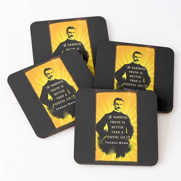 Item preview, Thomas Mann portrait and quote: A harmful truth is better than a useful lie. designed and sold by artbleed.
