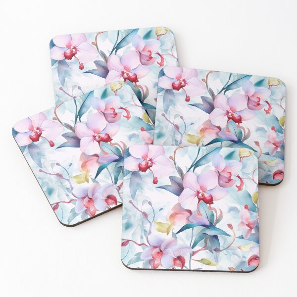 Item preview, Blue fantasy Orchid watercolor pattern designed and sold by DaisyMarroquin.