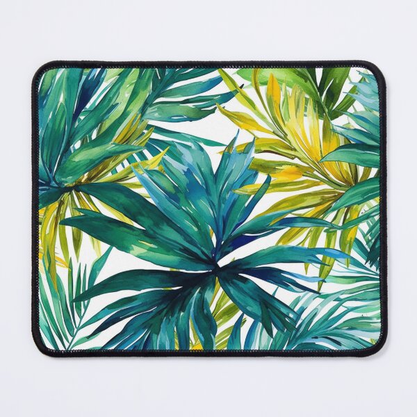 Item preview, Green turquoise palm tree leaves watercolor pattern designed and sold by DaisyMarroquin.