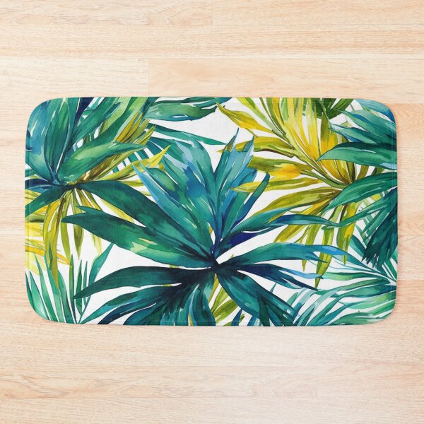 Item preview, Green turquoise palm tree leaves watercolor pattern designed and sold by DaisyMarroquin.