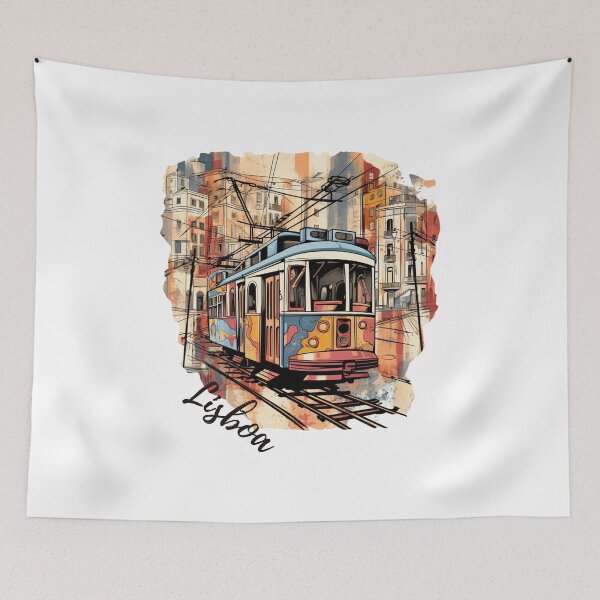 Item preview, Lisbon Lisaboa Tram Tramway theme motive Gift Portugal designed and sold by wowstuffcreator.