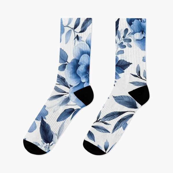 Item preview, Blue Flowers watercolor pattern designed and sold by DaisyMarroquin.