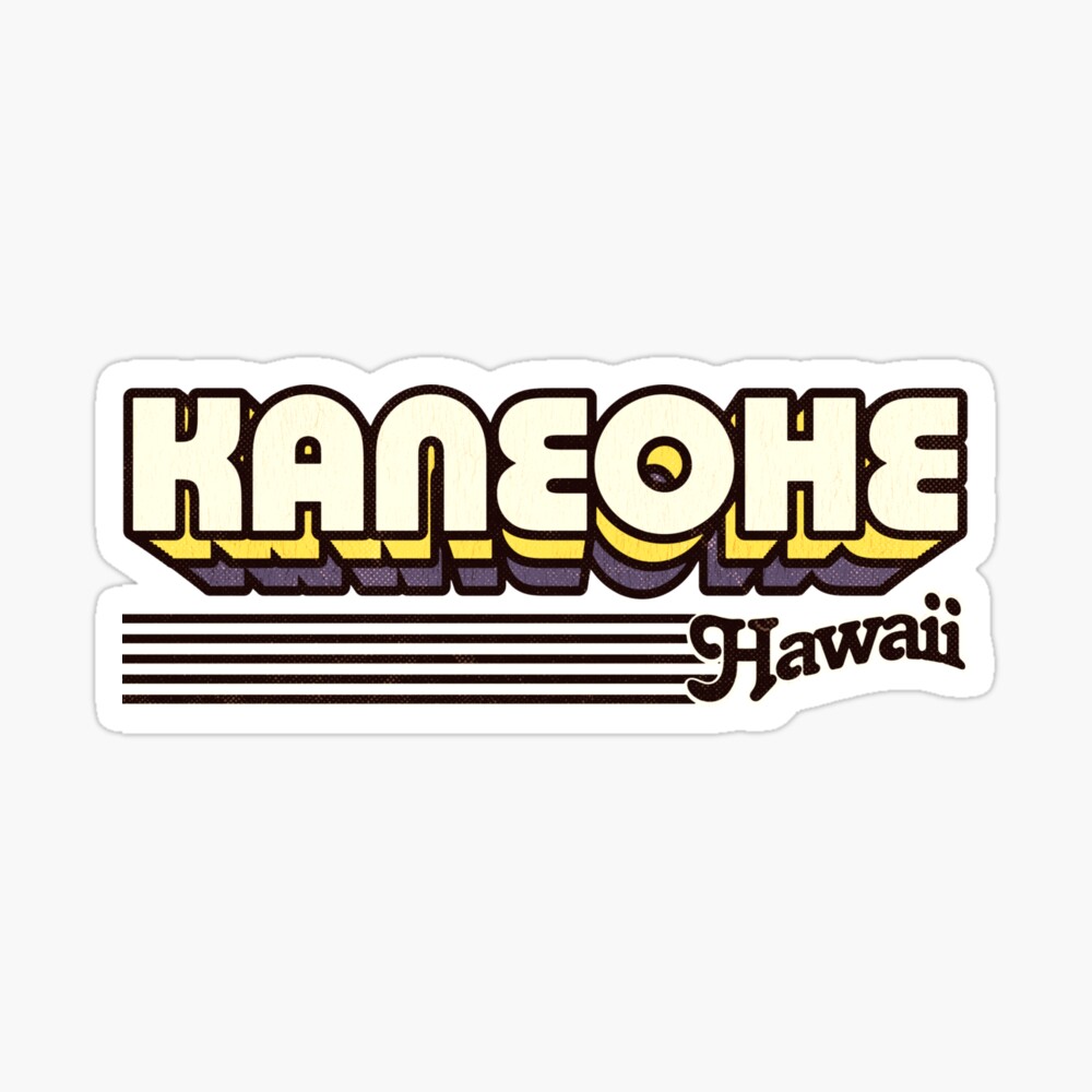 Kaneohe, Hawaii | Retro Stripes Sticker