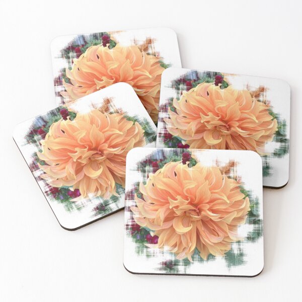 Item preview, Dahlia peach flower photo abstract design by iritof designed and sold by iritof.