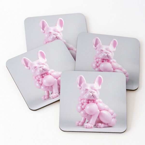 Item preview, Pink Balloon Frenchie, Balloon art French Bulldog designed and sold by livelovewoof.