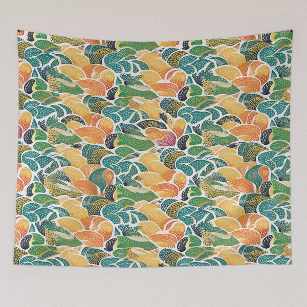 Item preview, Fish Fantasia: Layered Organic Patterns and Playful Doodles in Vibrant Colors designed and sold by NOTSNIW ART.