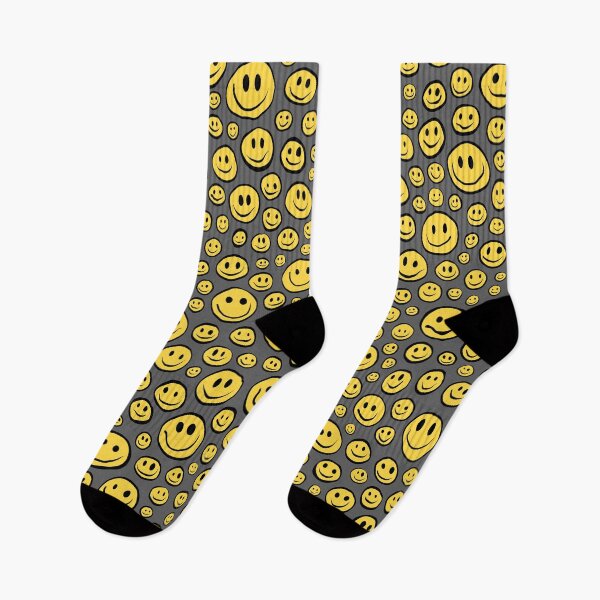 Item preview, Yellow Smiley Faces on Gray designed and sold by Sparkle-Moth.