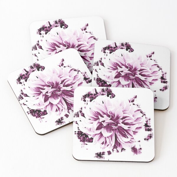 Item preview, Dahlia Pink-White color flower abstract design by iritof designed and sold by iritof.