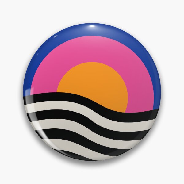 Item preview, Bauhaus Circle Lines Warped Orange Pink Purple designed and sold by ahumbleconcept.